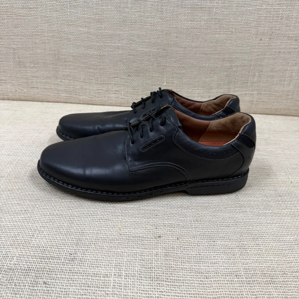 Clarks 1825 Mens Black Leather Derby Oxford Shoes 26102530 Size 15M